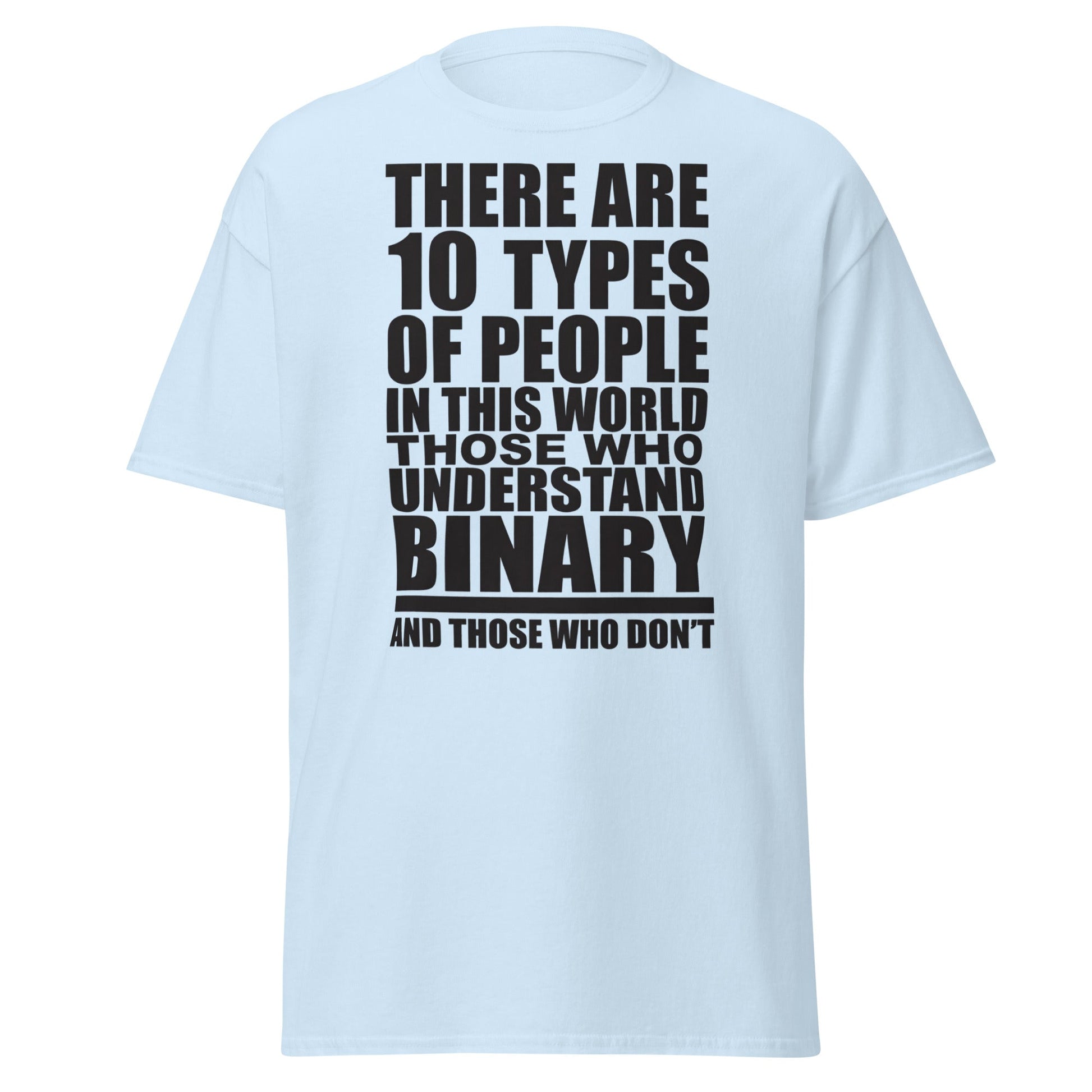 Funny Binary Code T-Shirt - 10 Types of People Tee - Light Blue - T-Shirts Online