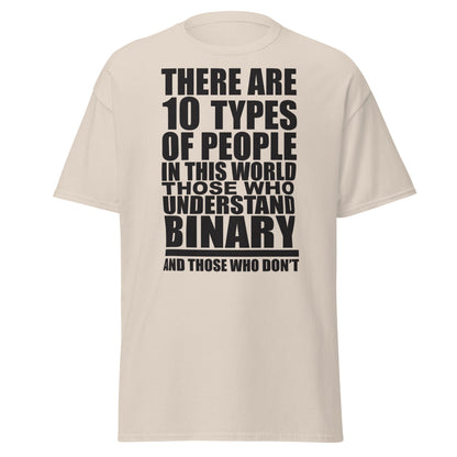 Funny Binary Code T-Shirt - 10 Types of People Tee - Natural - T-Shirts Online