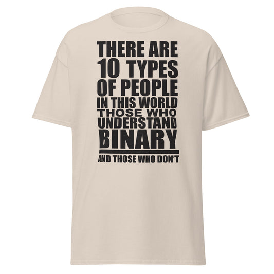 Funny Binary Code T-Shirt - 10 Types of People Tee - Natural - T-Shirts Online