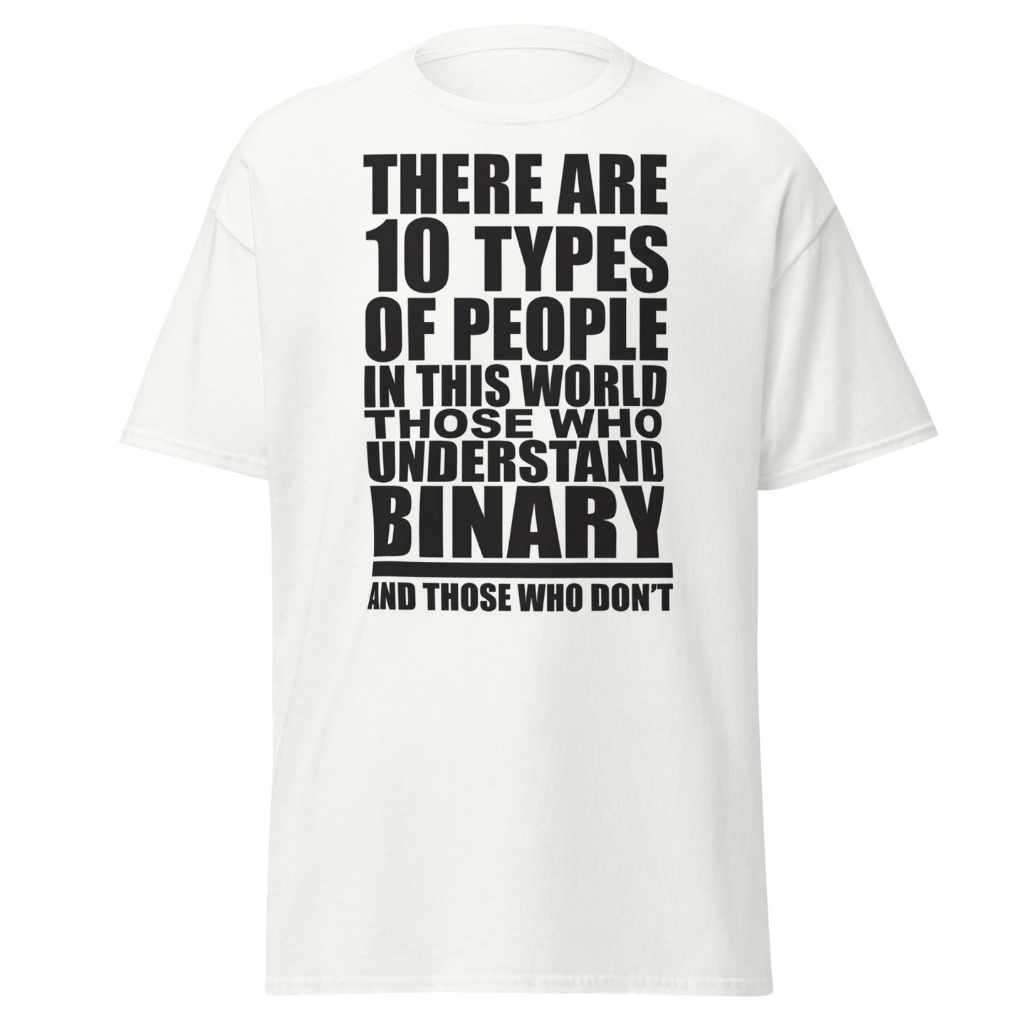 Funny Binary Code T-Shirt - 10 Types of People Tee - White - T-Shirts Online