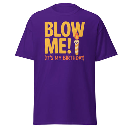 Funny Blow Me It's My Birthday T-Shirt - Adult Humor Tee - Purple - T-Shirts Online