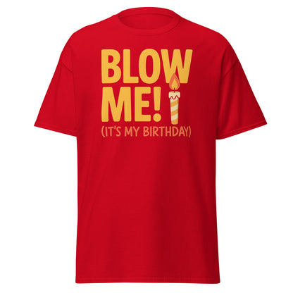 Funny Blow Me It's My Birthday T-Shirt - Adult Humor Tee - Red - T-Shirts Online