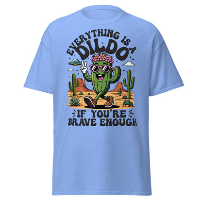 Funny Brave Cactus T-Shirt - Adult Humor Desert Graphic Tee - Carolina Blue - T-Shirts Online