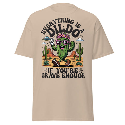 Funny Brave Cactus T-Shirt - Adult Humor Desert Graphic Tee - Sand - T-Shirts Online