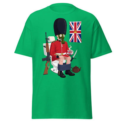 Funny British Guard Toilet T-Shirt | Satirical UK Humor Tee - Irish Green - T-Shirts Online