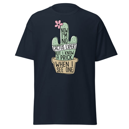 Funny Cactus Expert T-Shirt - Sarcastic Prick Graphic Tee - Navy - T-Shirts Online