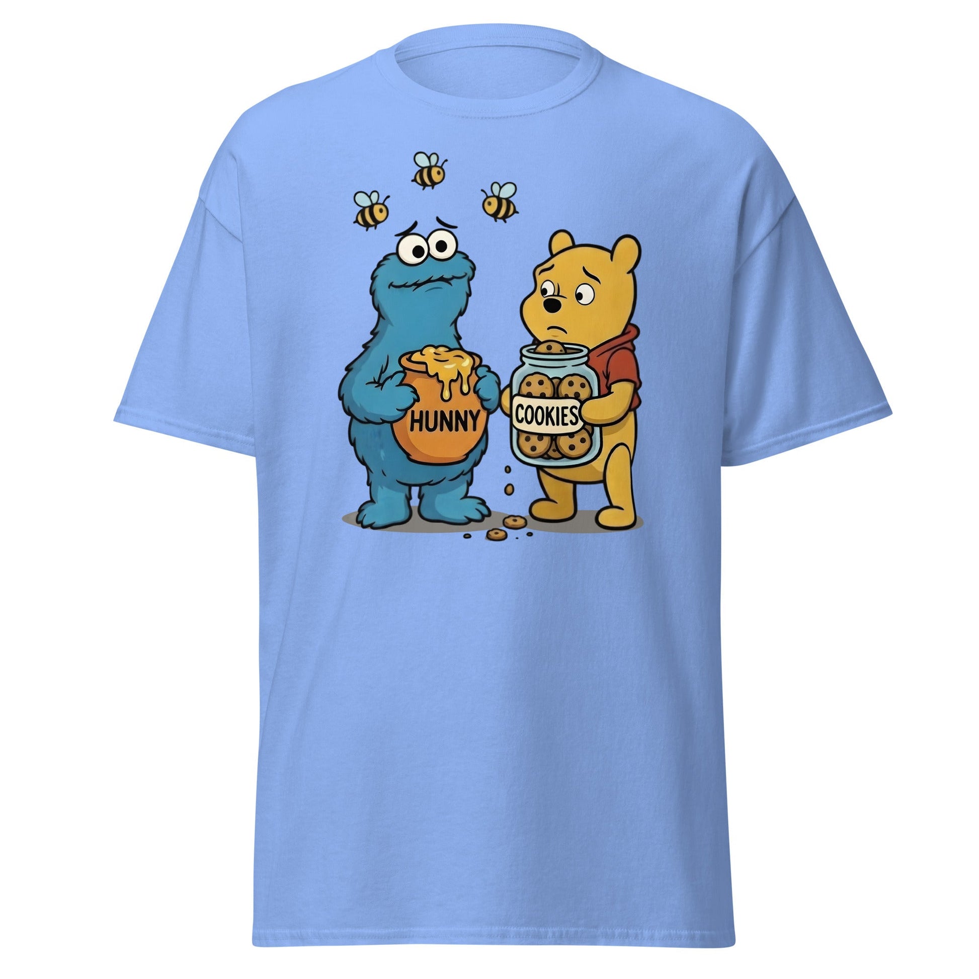 Funny Character Swap Tee - Cookie & Honey Jar Mashup - Carolina Blue - T-Shirts Online