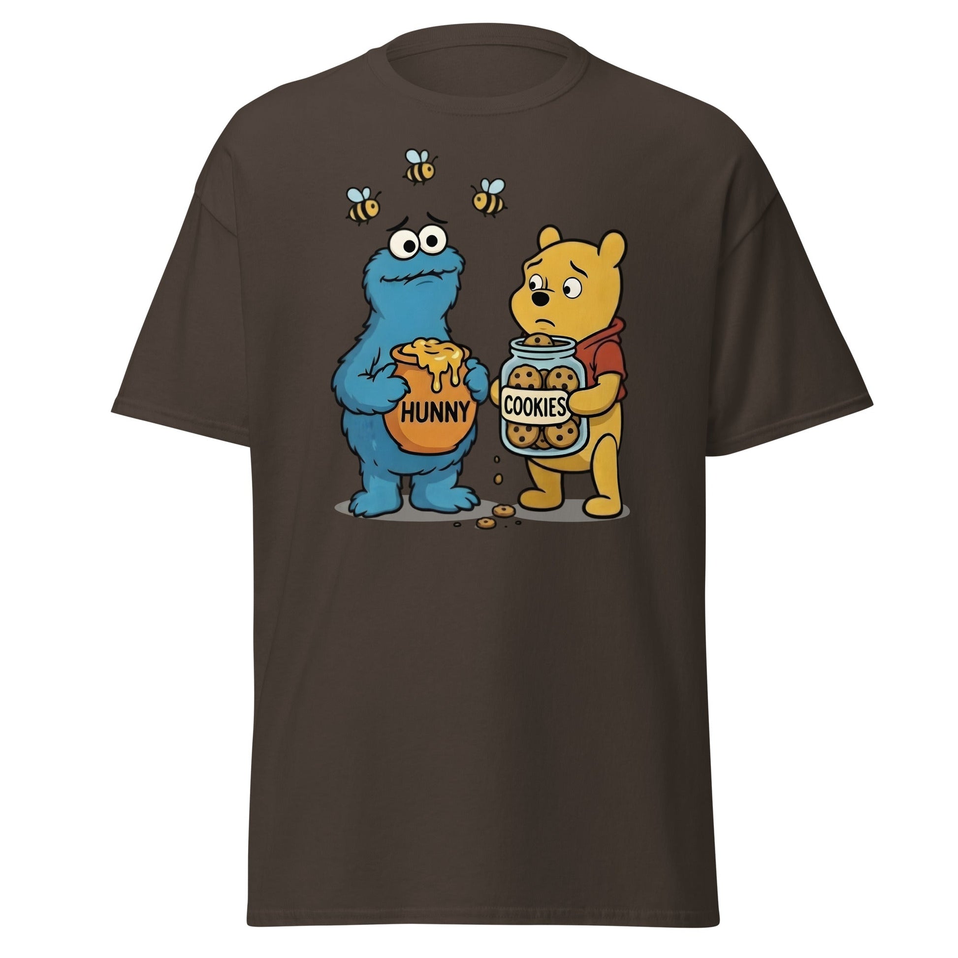 Funny Character Swap Tee - Cookie & Honey Jar Mashup - Dark Chocolate - T-Shirts Online