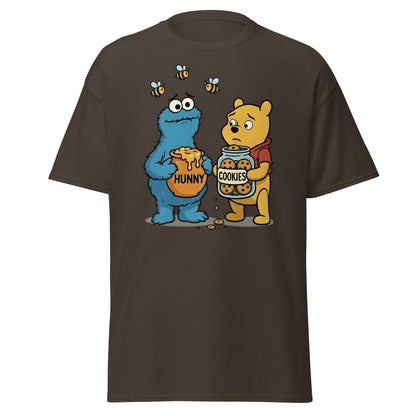 Funny Character Swap Tee - Cookie & Honey Jar Mashup - Dark Chocolate - T-Shirts Online