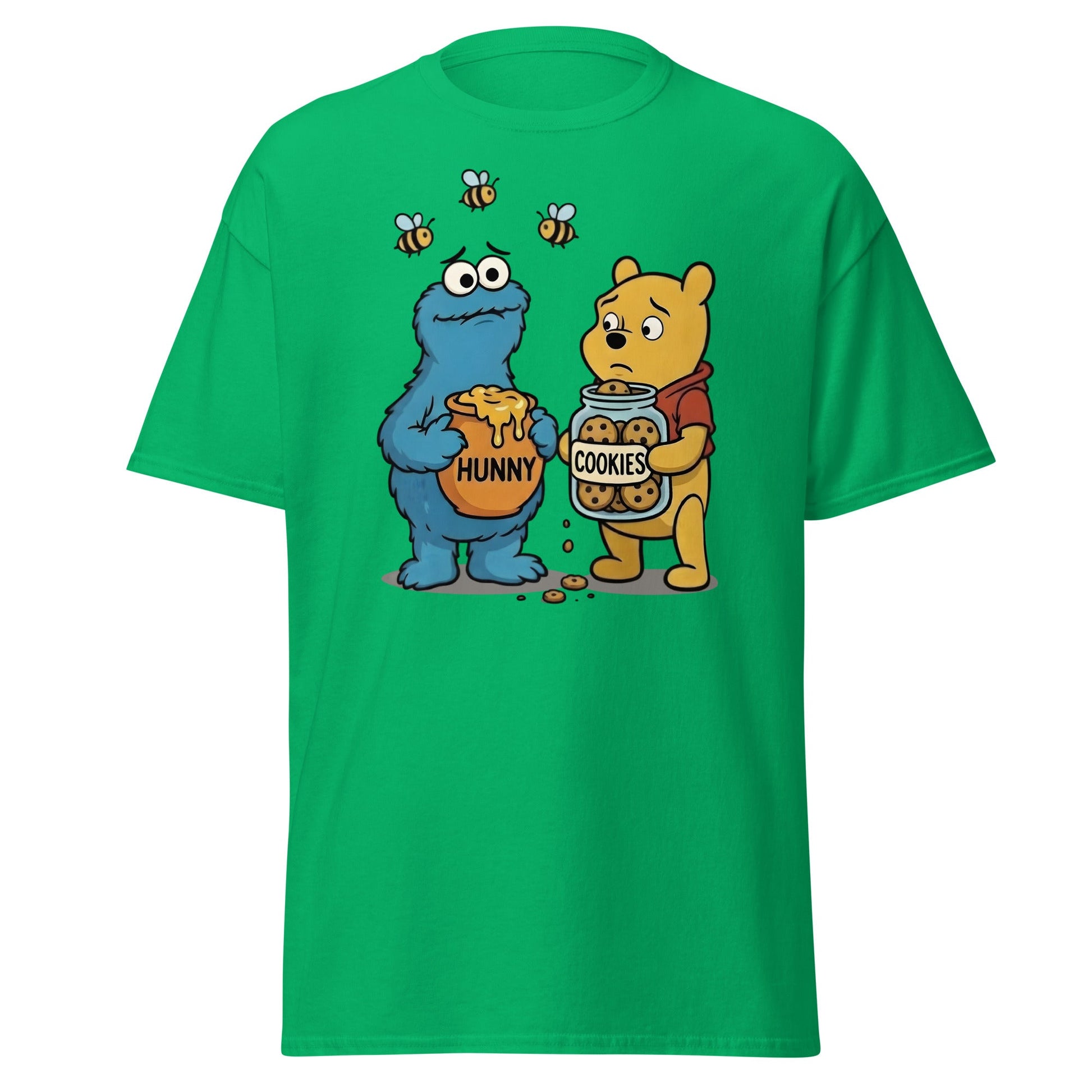Funny Character Swap Tee - Cookie & Honey Jar Mashup - Irish Green - T-Shirts Online