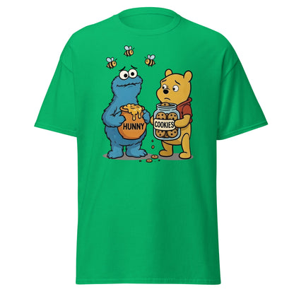Funny Character Swap Tee - Cookie & Honey Jar Mashup - Irish Green - T-Shirts Online