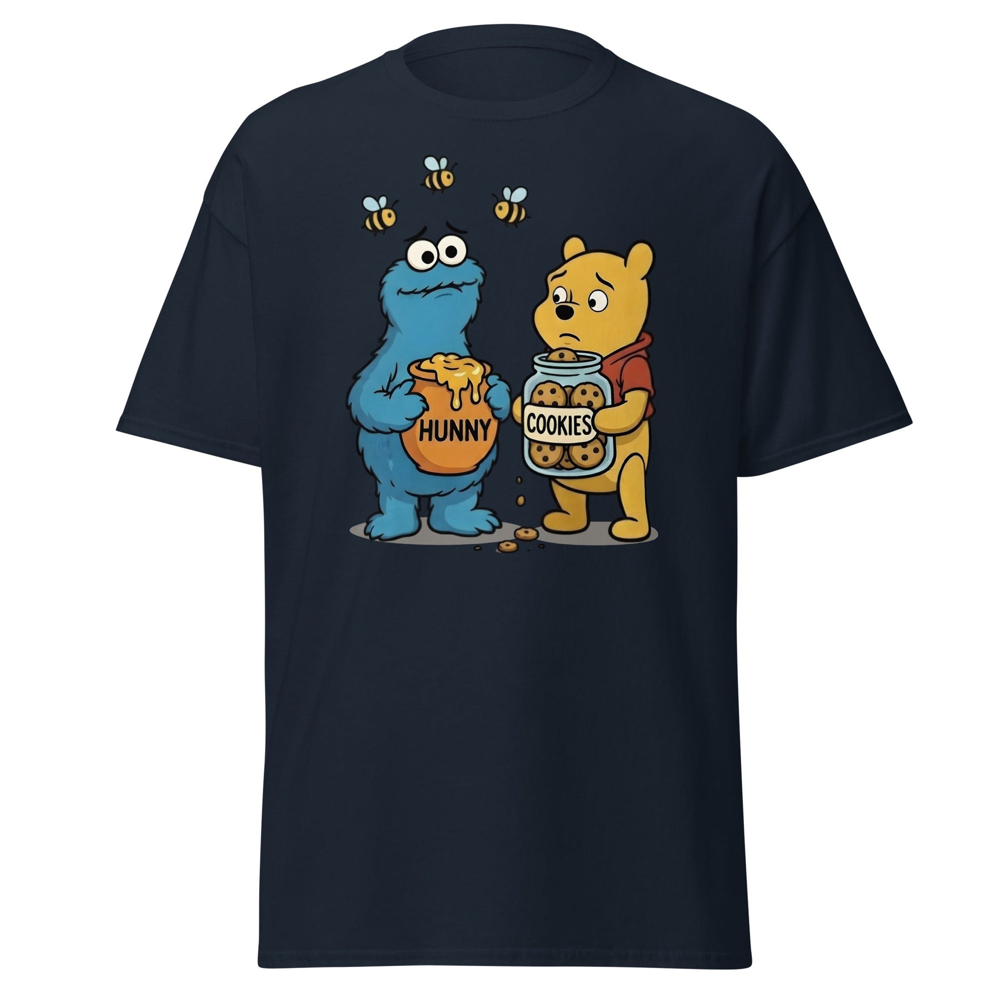 Funny Character Swap Tee - Cookie & Honey Jar Mashup - Navy - T-Shirts Online