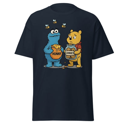 Funny Character Swap Tee - Cookie & Honey Jar Mashup - Navy - T-Shirts Online