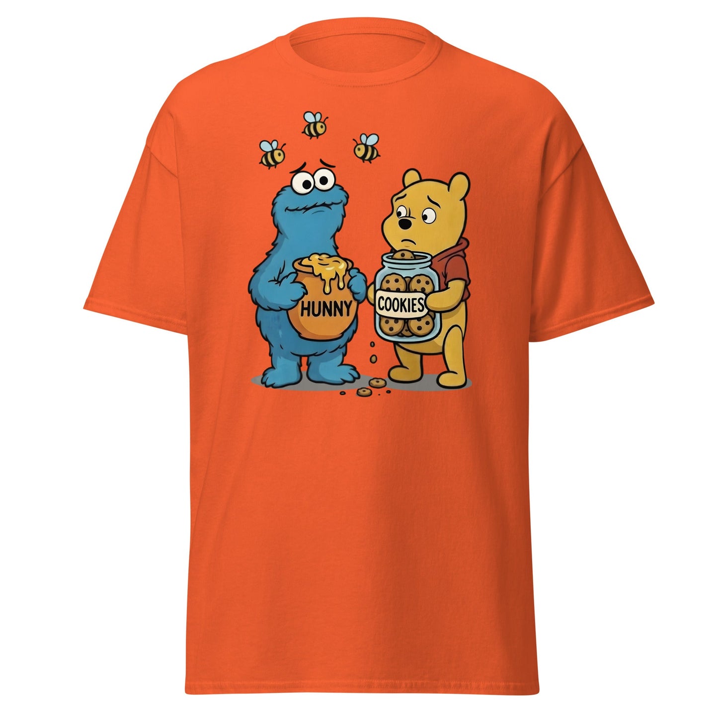 Funny Character Swap Tee - Cookie & Honey Jar Mashup - Orange - T-Shirts Online