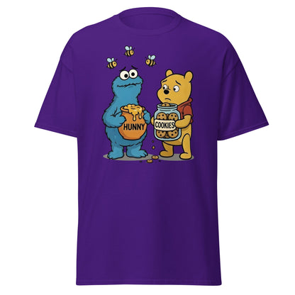Funny Character Swap Tee - Cookie & Honey Jar Mashup - Purple - T-Shirts Online