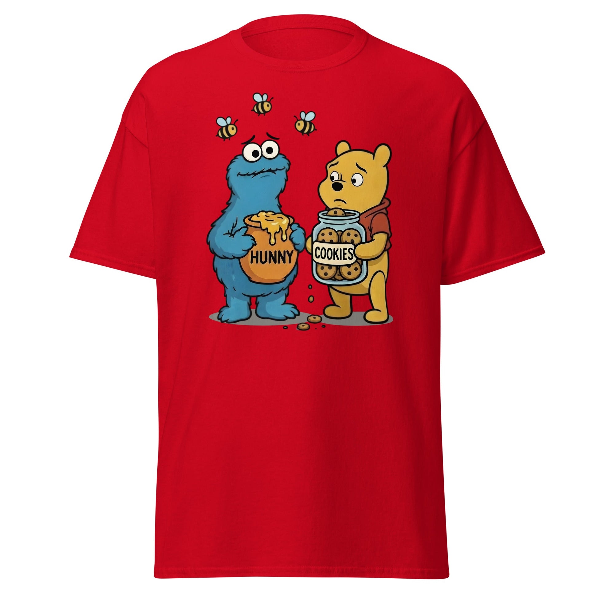 Funny Character Swap Tee - Cookie & Honey Jar Mashup - Red - T-Shirts Online