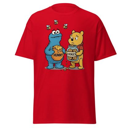 Funny Character Swap Tee - Cookie & Honey Jar Mashup - Red - T-Shirts Online