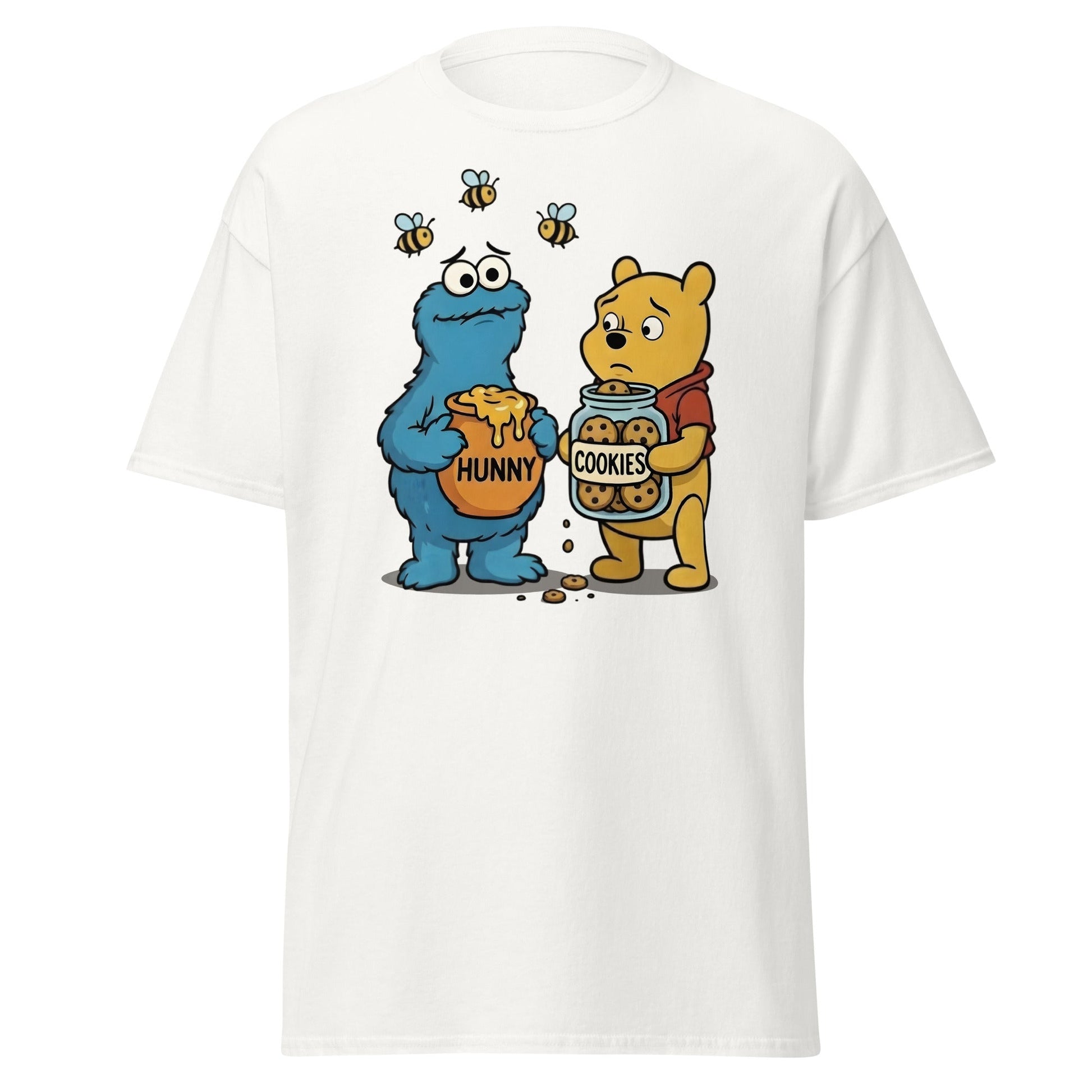 Funny Character Swap Tee - Cookie & Honey Jar Mashup - White - T-Shirts Online