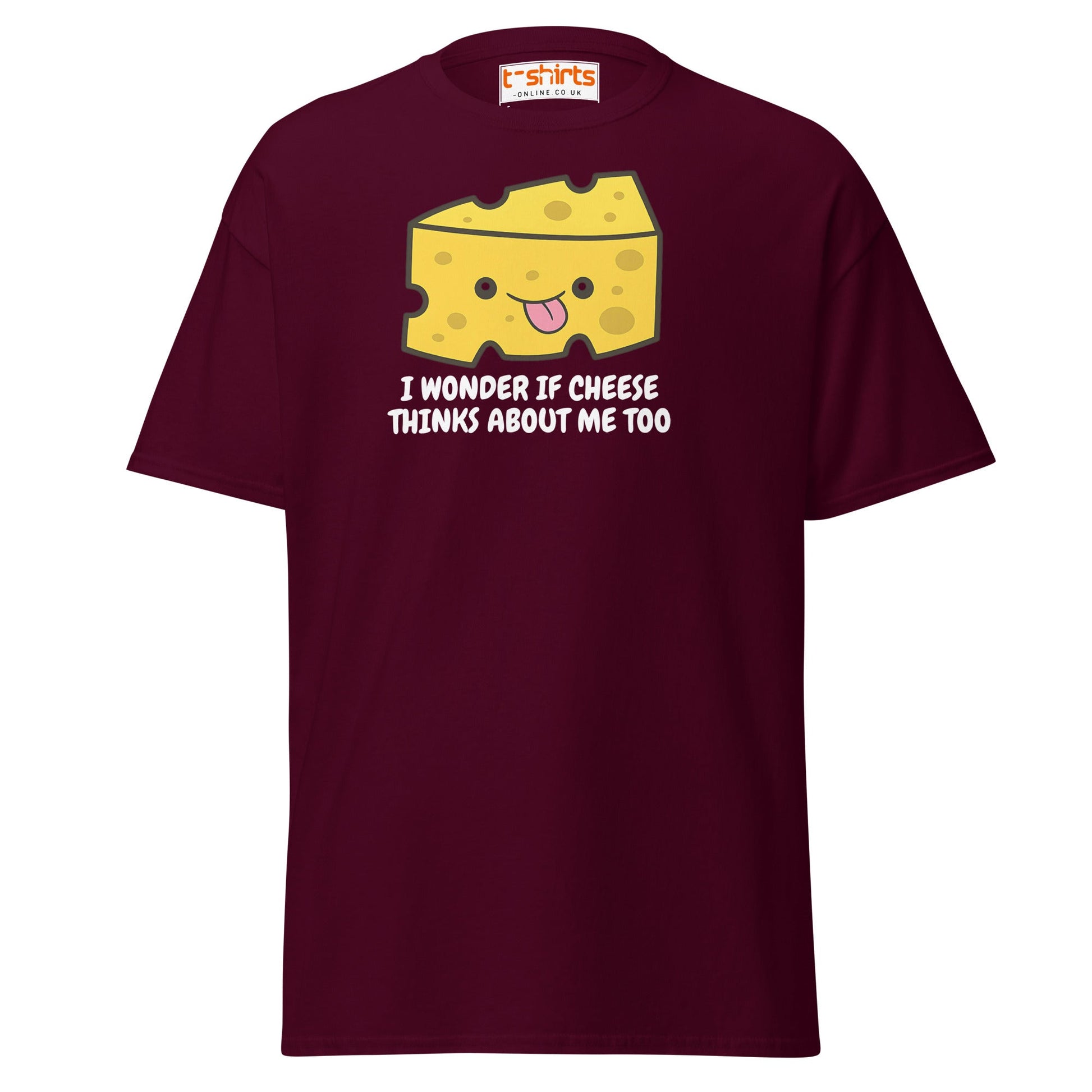 Funny Cheese Lover T-Shirt – Cute Food Pun Tee - Maroon - T-Shirts Online