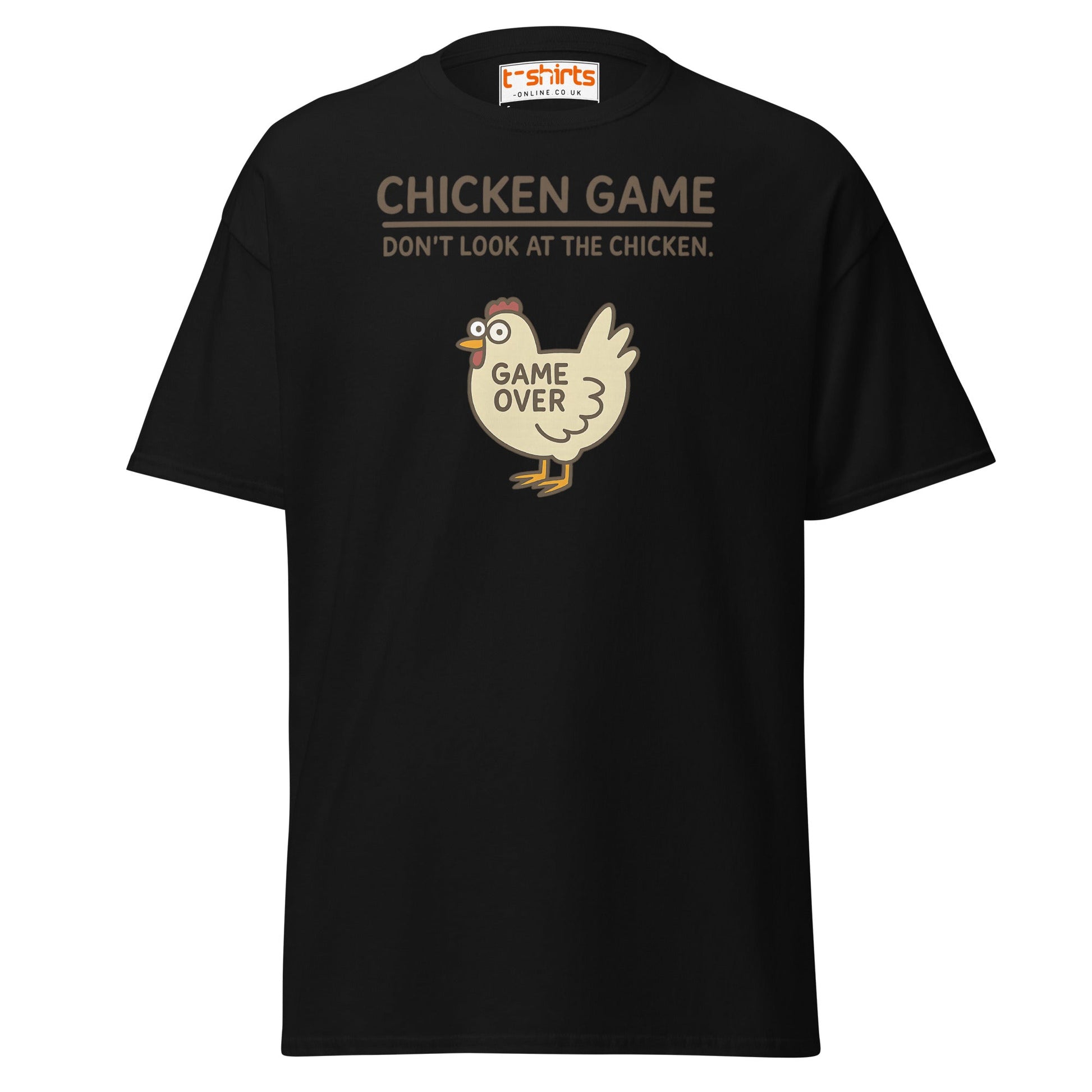 Funny Chicken Game T-Shirt – Game Over Humor Tee - Black - T-Shirts Online