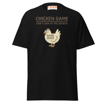 Funny Chicken Game T-Shirt – Game Over Humor Tee - Black - T-Shirts Online