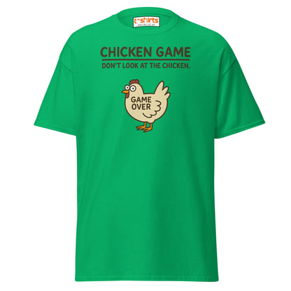 Funny Chicken Game T-Shirt – Game Over Humor Tee - Irish Green - T-Shirts Online