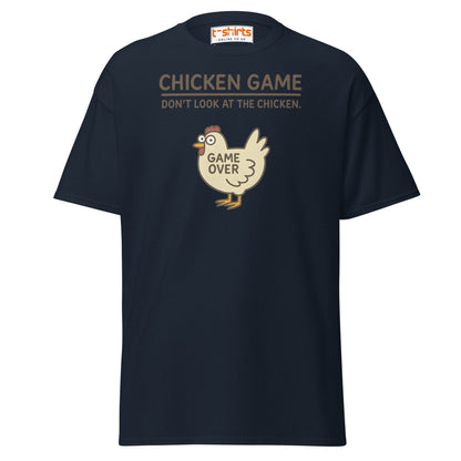 Funny Chicken Game T-Shirt – Game Over Humor Tee - Navy - T-Shirts Online