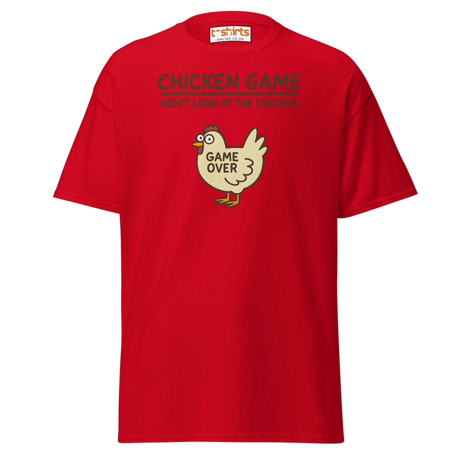 Funny Chicken Game T-Shirt – Game Over Humor Tee - Red - T-Shirts Online