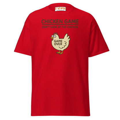 Funny Chicken Game T-Shirt – Game Over Humor Tee - Red - T-Shirts Online