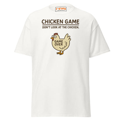 Funny Chicken Game T-Shirt – Game Over Humor Tee - White - T-Shirts Online