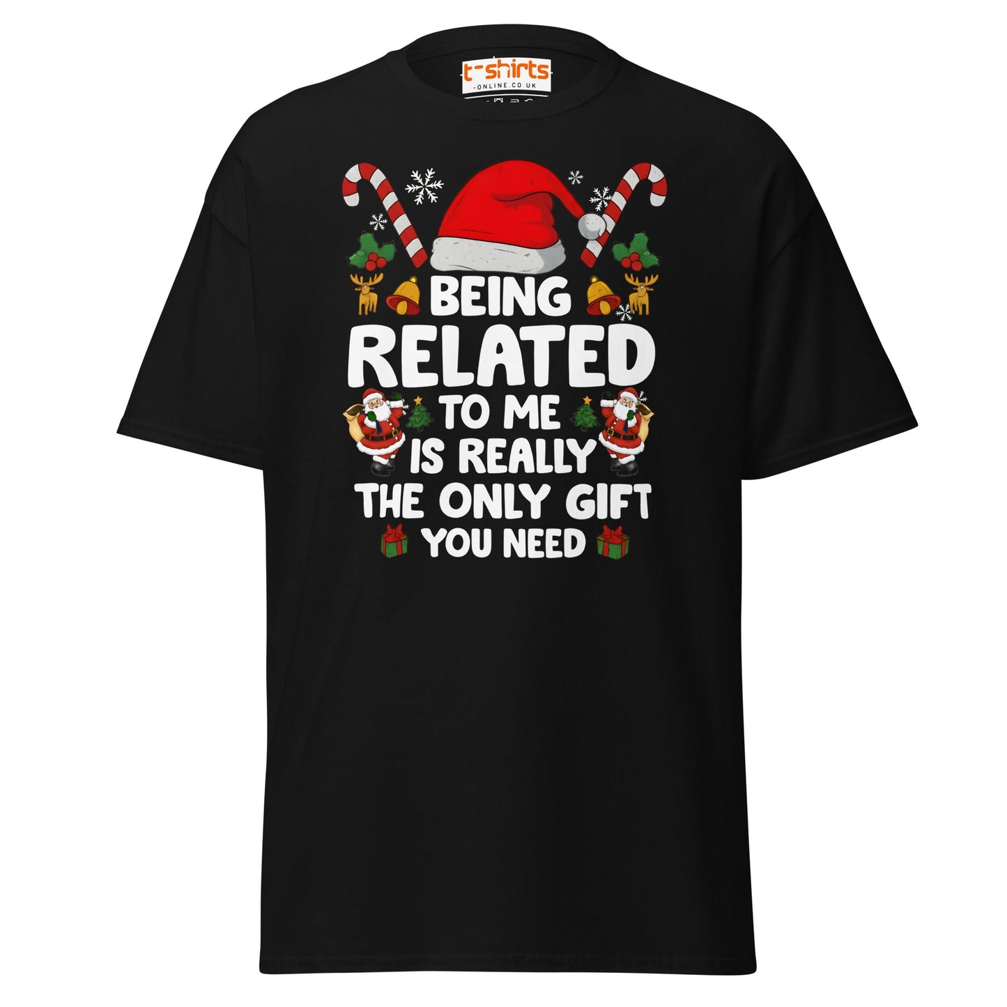 Funny Christmas Family T-Shirt – Being Related Gift Te - Black - T-Shirts Online