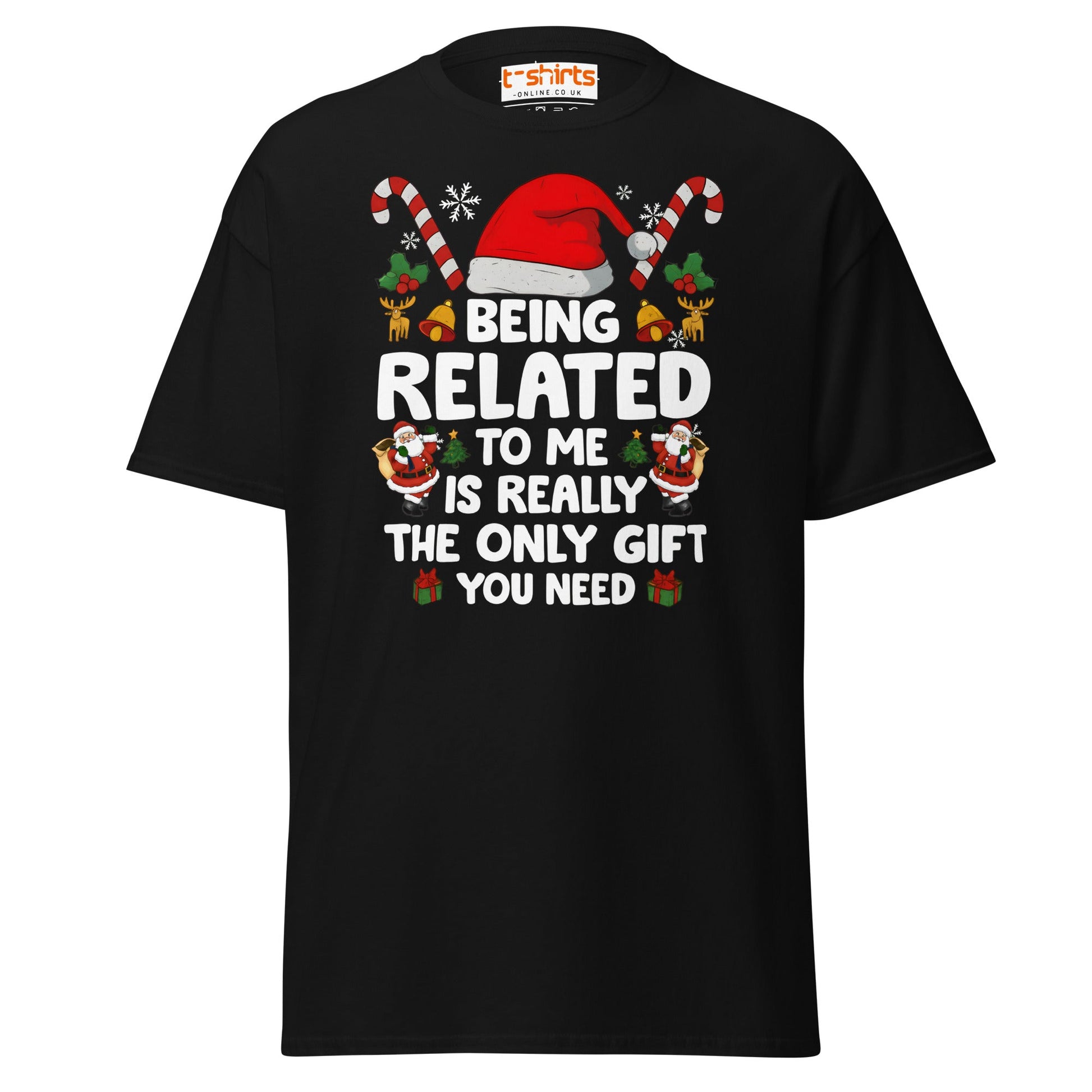 Funny Christmas Family T-Shirt – Being Related Gift Te - Black - T-Shirts Online