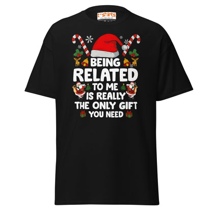 Funny Christmas Family T-Shirt – Being Related Gift Te - Black - T-Shirts Online
