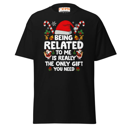 Funny Christmas Family T-Shirt – Being Related Gift Te - Black - T-Shirts Online