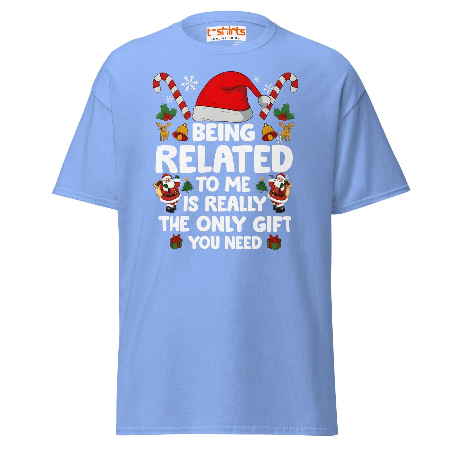 Funny Christmas Family T-Shirt – Being Related Gift Te - Carolina Blue - T-Shirts Online