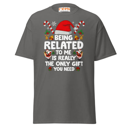 Funny Christmas Family T-Shirt – Being Related Gift Te - Charcoal - T-Shirts Online