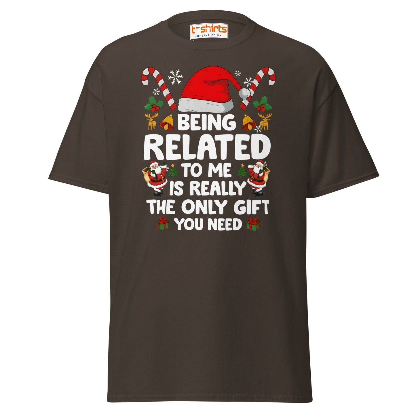 Funny Christmas Family T-Shirt – Being Related Gift Te - Dark Chocolate - T-Shirts Online