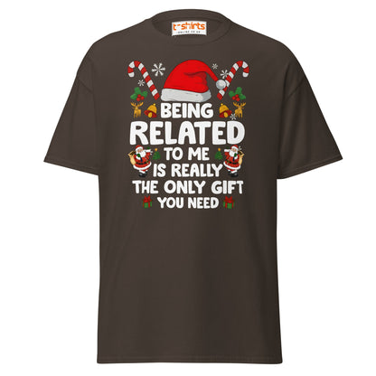 Funny Christmas Family T-Shirt – Being Related Gift Te - Dark Chocolate - T-Shirts Online