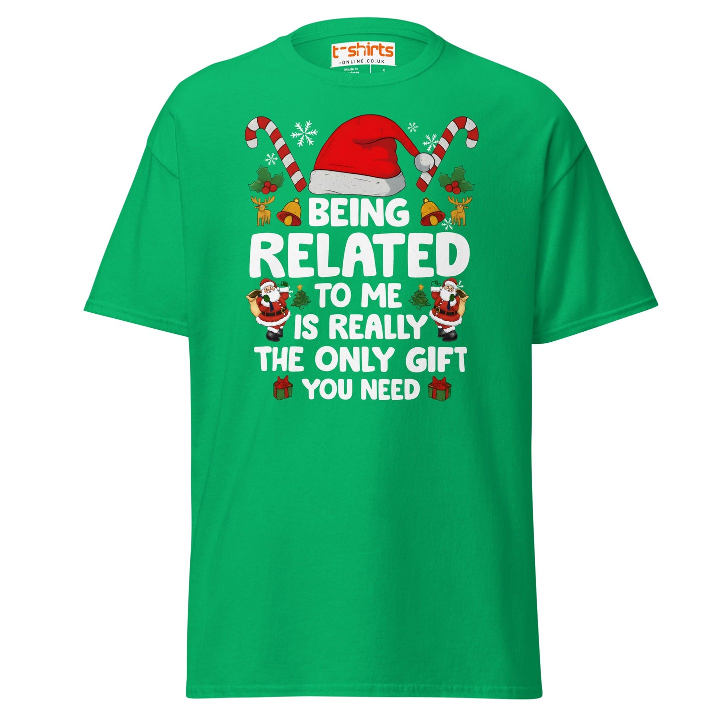 Funny Christmas Family T-Shirt – Being Related Gift Te - Irish Green - T-Shirts Online