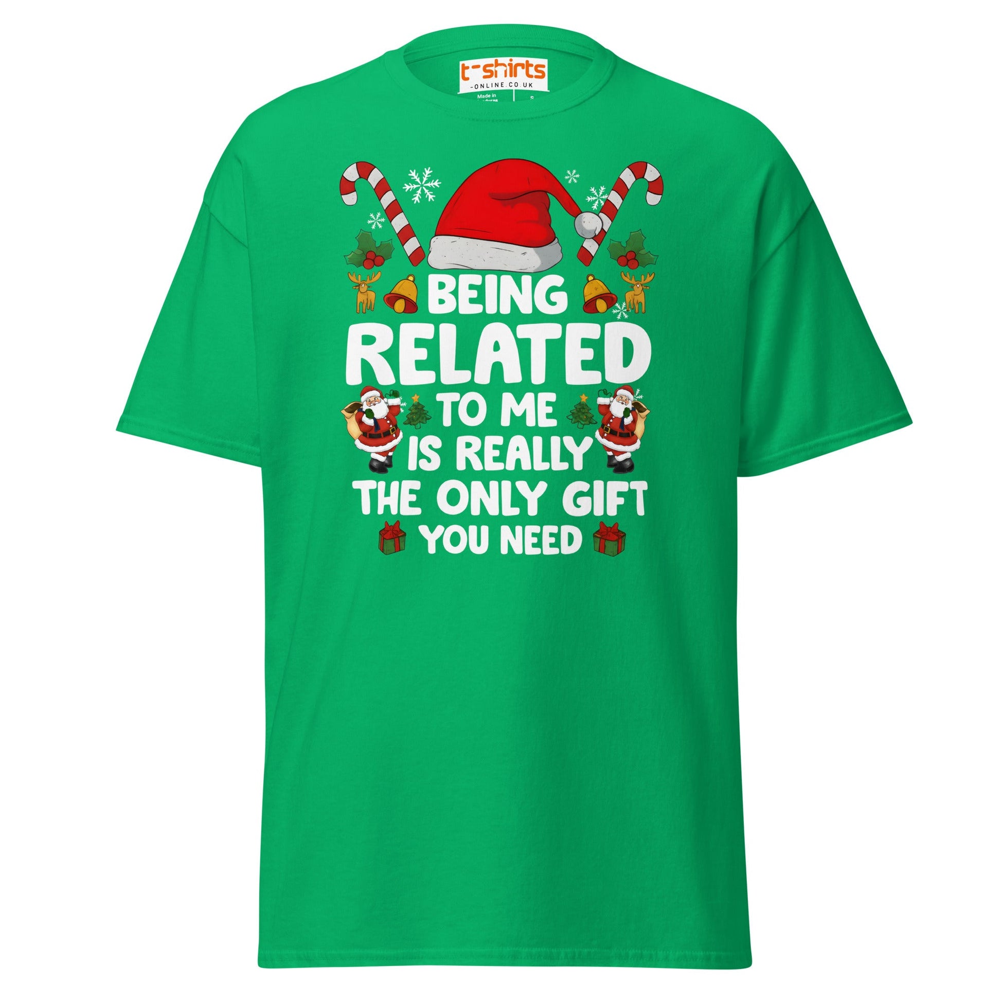 Funny Christmas Family T-Shirt – Being Related Gift Te - Irish Green - T-Shirts Online