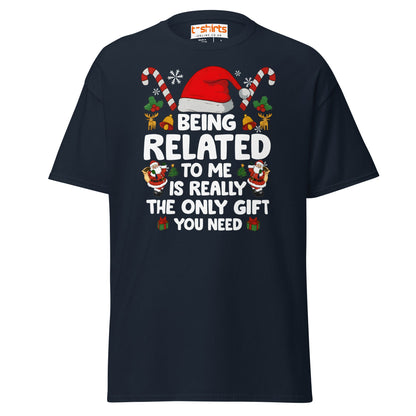 Funny Christmas Family T-Shirt – Being Related Gift Te - Navy - T-Shirts Online