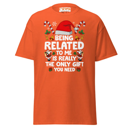 Funny Christmas Family T-Shirt – Being Related Gift Te - Orange - T-Shirts Online