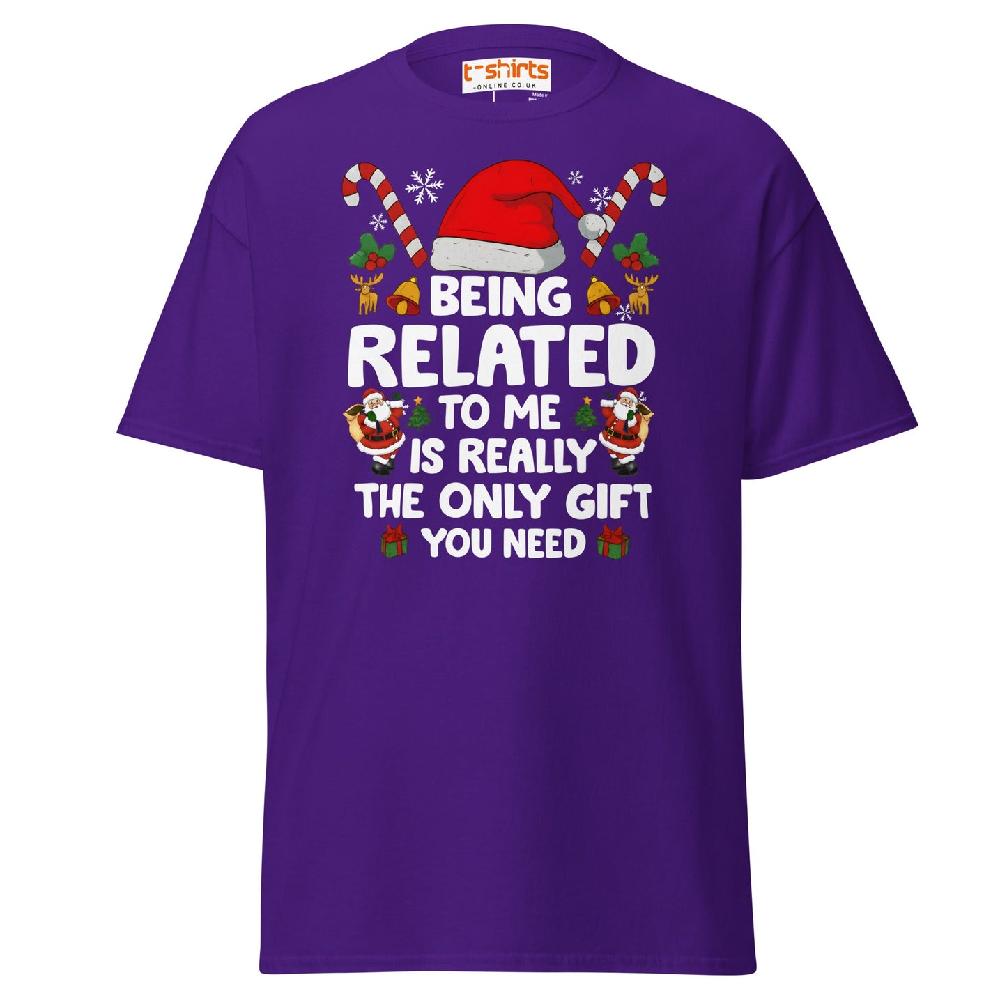 Funny Christmas Family T-Shirt – Being Related Gift Te - Purple - T-Shirts Online