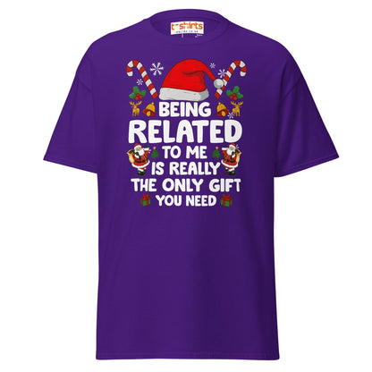 Funny Christmas Family T-Shirt – Being Related Gift Te - Purple - T-Shirts Online
