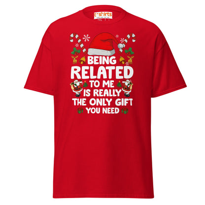 Funny Christmas Family T-Shirt – Being Related Gift Te - Red - T-Shirts Online