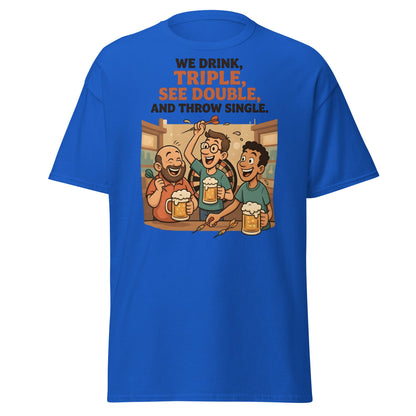 Funny Darts Drinking T-Shirt - We Drink Triple Tee - Royal - T-Shirts Online