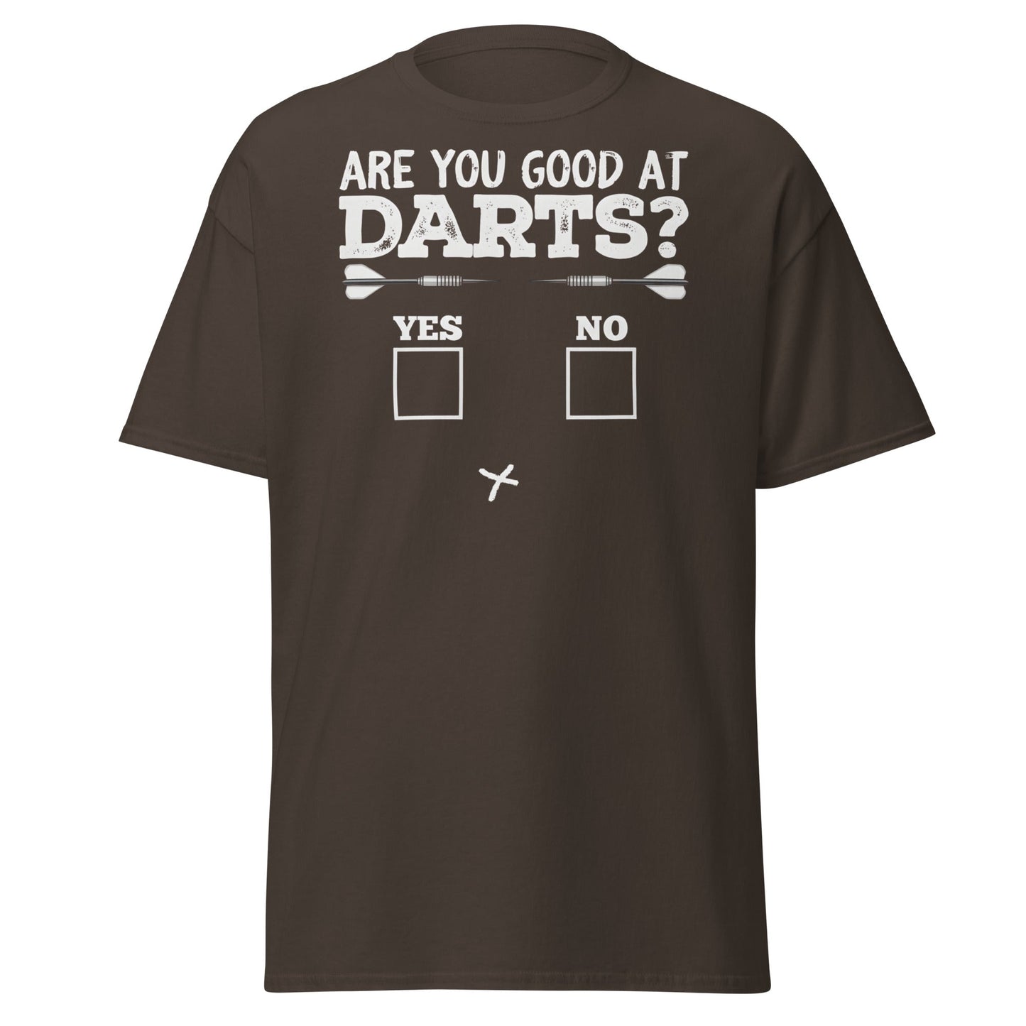 Funny Darts Fail T-Shirt - Are You Good At Darts Gag Tee - Dark Chocolate - T-Shirts Online