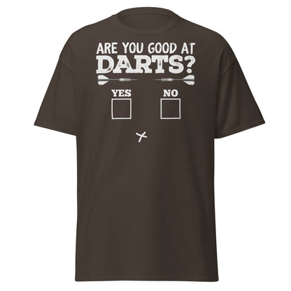 Funny Darts Fail T-Shirt - Are You Good At Darts Gag Tee - Dark Chocolate - T-Shirts Online