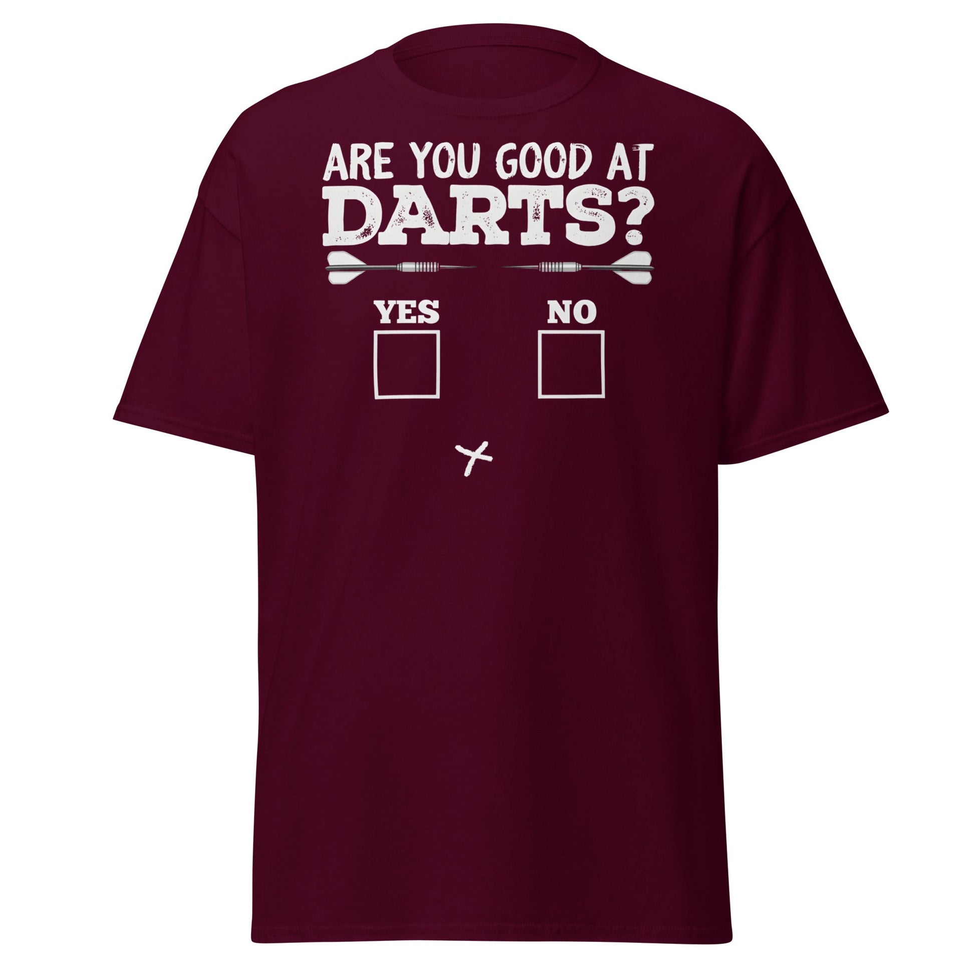 Funny Darts Fail T-Shirt - Are You Good At Darts Gag Tee - Maroon - T-Shirts Online