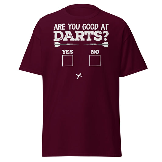 Funny Darts Fail T-Shirt - Are You Good At Darts Gag Tee - Maroon - T-Shirts Online